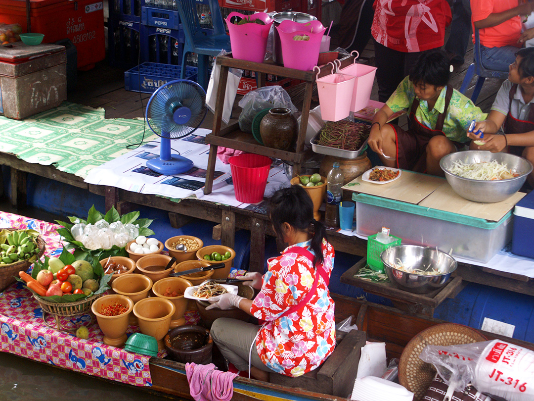 Drijvende markt Bangkok Thailand